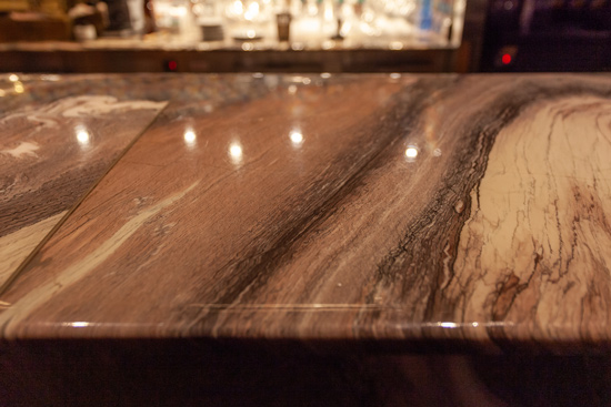 dark brown quartz bar countertop polished finish